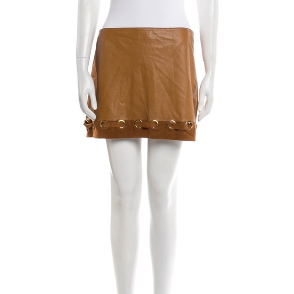Derek Lam 10 Crosby Mini Leather Skirt